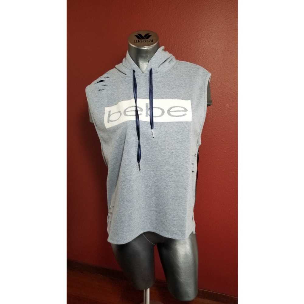 NWT Bebe sport distressed hoodie M